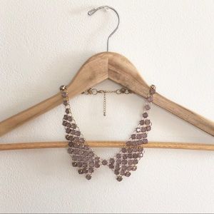 Purple Rhinestone Peter Pan Collar Necklace